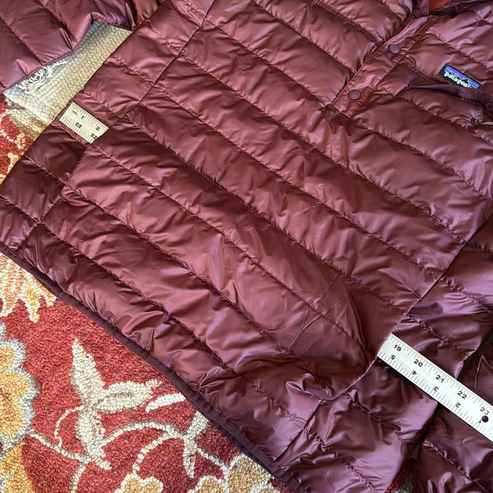 Patagonia Snap-T down sweater puffy pullover drumfire red maroon NWOT women’s L - Picture 8 of 14